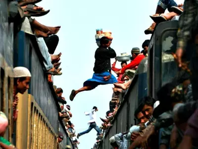 Indian train jump