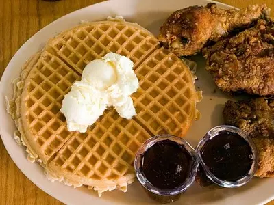 waffles and fried chicken