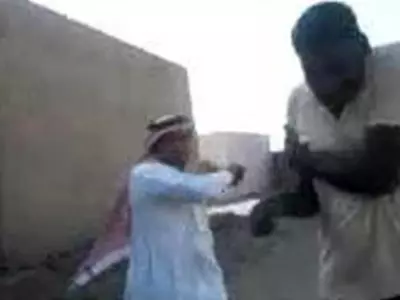 Saudi Employer Caught On Camera Brutally Attacking Three Indian Youth