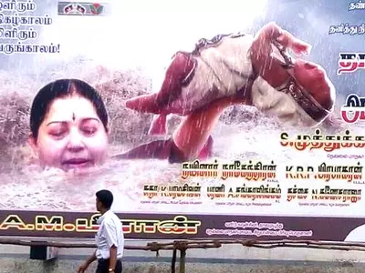 This Utterly Insensitive And Freakishly Funny Poster Tells How CM J Jayalalithaa Is Saving Chennai From The Floods