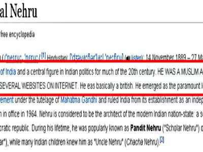 Edits of jawaharlal nehru's wiki page