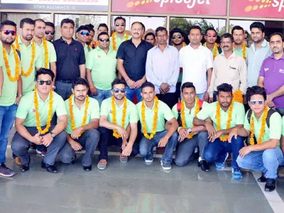Nepal Cricket team at Dharamsala airport