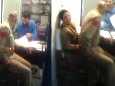 This J&K Cop Was Suspended Because A Picture Of Him Sitting In His Female Collegue's Lap Went Viral