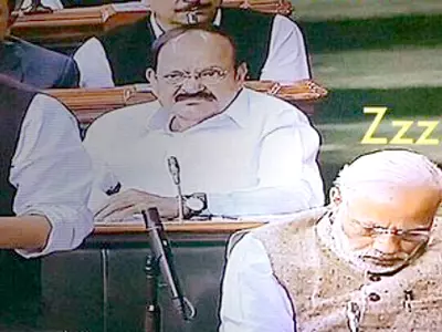 Narendra Modi Caught Sleeping During Parliament Session, #PMJetLag Becomes Hottest Topic Around Town