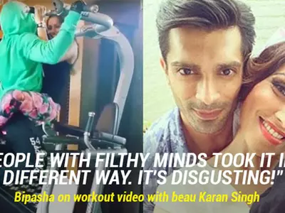 bipasha-karan singh-workout video