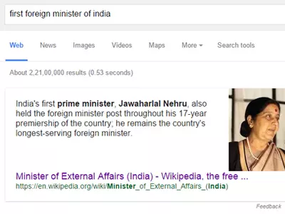 Sushma Swaraj Is The First Foreign Minister On India