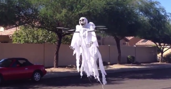 This Video Of A Ghost Halloween Drone Flying Over The Streets Will