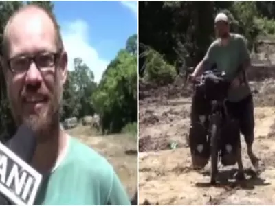 German cyclist stranded in Tripura