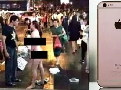 Chinese girlfriend strips naked for iPhone 6s