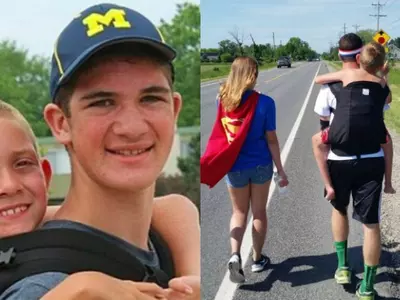 This Teen Walked 180 Kms With His Brother On Back To Spread Awareness On Cerebral Palsy