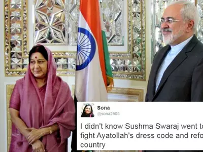 Foreign Minister Sushma Swaraj's Dress Code In Iran Creates A Twitter Frenzy!