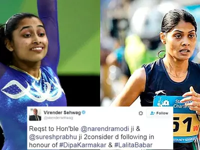Virendra Sehwag Requests Modi To Name A Special Train Or Plane After Dipa Karmakar And Lalita Babar