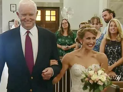 Man Who Received The Bride's Father's Heart Walks Her Down The Aisle On Her Wedding Day!