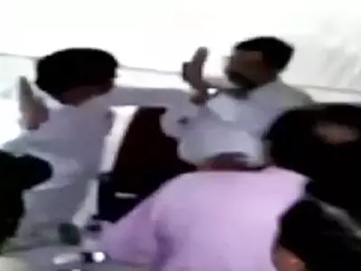 Nationalist Congress Party's MLA From Karjat Caught On Camera Slapping Deputy Collector