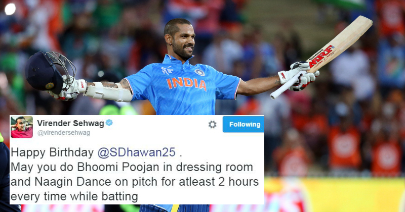 Virender Sehwag At It Again! Wishes Shikhar Dhawan A Happy Birthday In ...