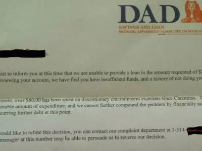 Dad's Loan Refusal Letter To His Six Year Old Son