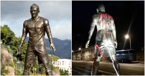 Cristiano Ronaldo's Statue In Portugal Vandalised. 'Messi, No 10