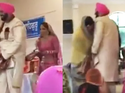 Punjabi groom's pyjama falls