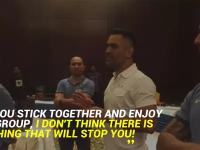 MS Dhoni Shares A Success Mantra To The Young Cricket Team