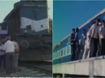When Their Train Got Stuck On Tracks These Passengers Didn't Give Up, They Got Down And Pushed It On!