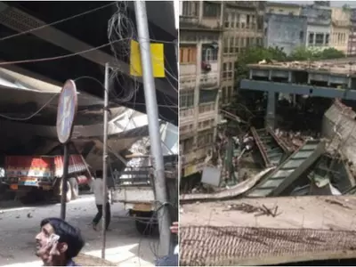 Under Construction Flyover Collapsing In Kolkata
