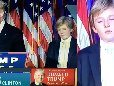 Barron Trump Becomes An Instant Meme After He Was Caught Feeling Sleepy During Daddy's Speech