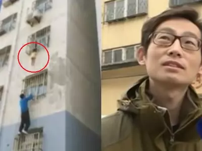 Man Climbs Building With Bare Hands To Save A Child Hanging For Dear Life From A Window!