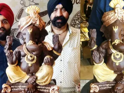 This Chocolate Ganesha Made By A Ludhiana Bakery Will Feed Needy Kids After Immersion In Milk