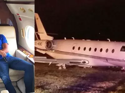 Cristiano Ronaldo's Private Jet Crashes In Barcelona On Runaway After Landing Gear Breaks!