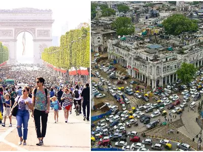 Paris vs Delhi car free