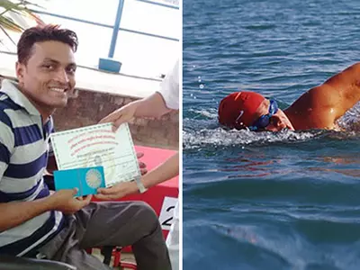 Paralysed Waist Down, Bandra Man Achieves Swimming Success At Sea