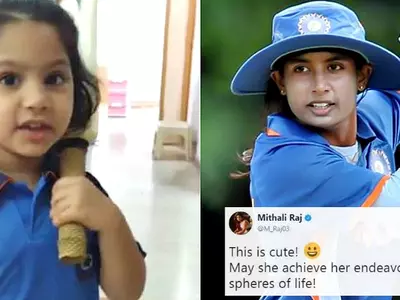 A Young Girl Dressed Up As Mithali Raj For Fancy Dress, Charmed The Skipper With Her Cuteness!
