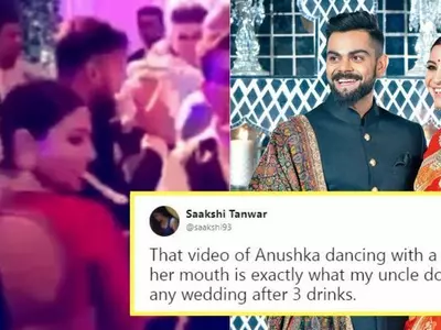 Anushka Sharma dances with a note in her mouth at her Delhi reception, gets trolled