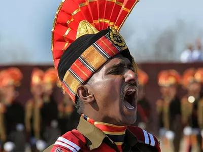 BSF soldier in a parade