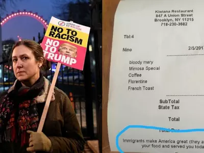 This Message On Brooklyn Restaurant's Bill Goes Viral, Reads 'Immigrants Make America Great'