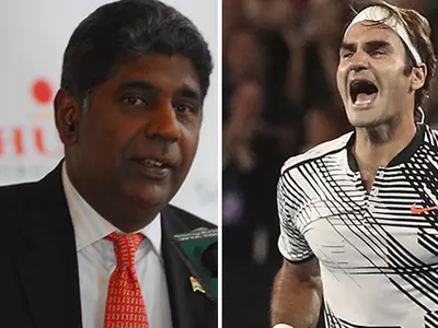 Vijay Amritraj and Roger Federer