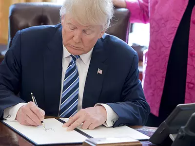 Donald Trump Signing Paper