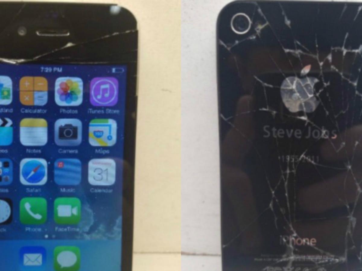 iphone 4s white cracked