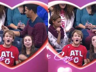 Watch How This Marriage Proposal Goes Terribly Wrong As The Guy Drops The Ring On Kiss Cam!