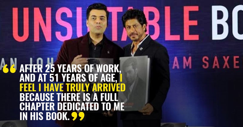 SRK Unveils Best Friend Karan Johar's Biography 'An Unsuitable Boy