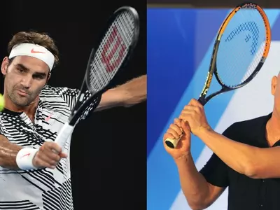 Roger Federer and Andre Agassi