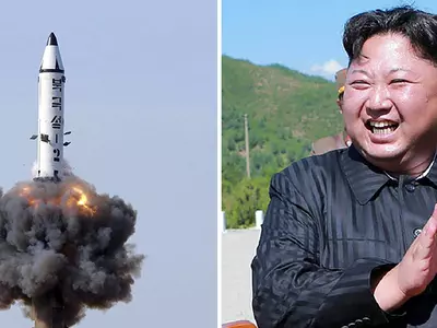 Missile and Kim Jong un