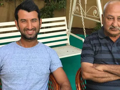 Cheteshwar Pujara with his father
