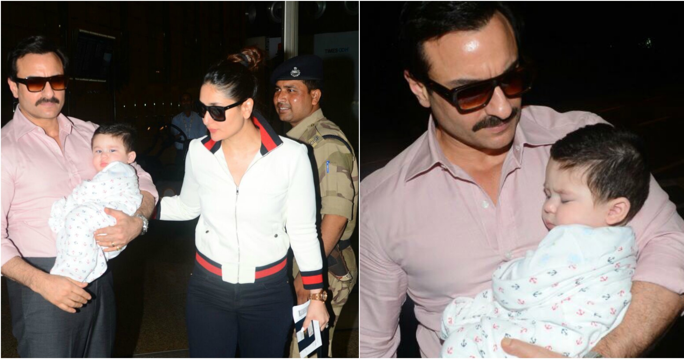 Kareena-Saif Take Taimur For A Vacay & His Sleepy Pics At The Airport ...