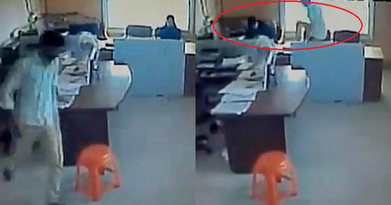 Karnataka Govt Employee Kicks A Female Colleague For Being Late Video Goes Viral