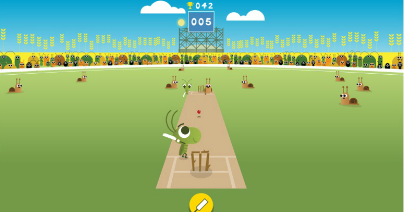 google game doodle cricket