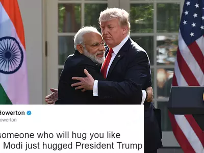Modi hugs trump