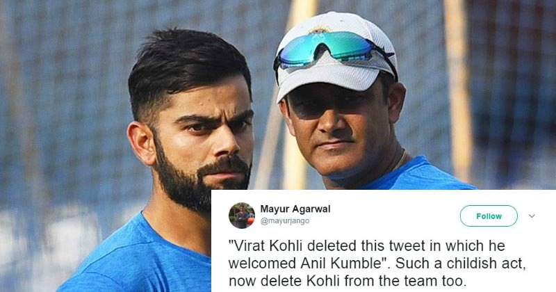 Virat Kohli Deletes His Old Tweet Welcoming Anil Kumble As Coach And ...