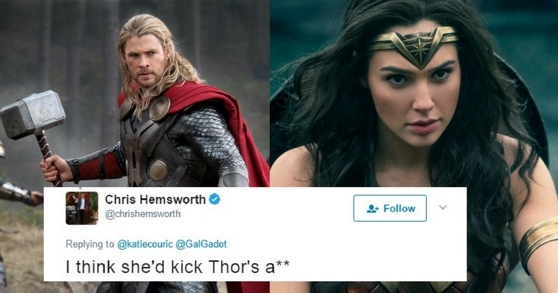 In A Fight Between Wonder Woman Thor Chris Hemsworth Feels Gal Gadot Would Kick His Ass — chris hemsworth (@chrishemsworth) june 3, 2017. in a fight between wonder woman thor