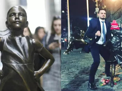 Photo Of Wall Street Guy 'Humping' The Fearless Girl Statue Goes Viral, Sparks Outrage Online